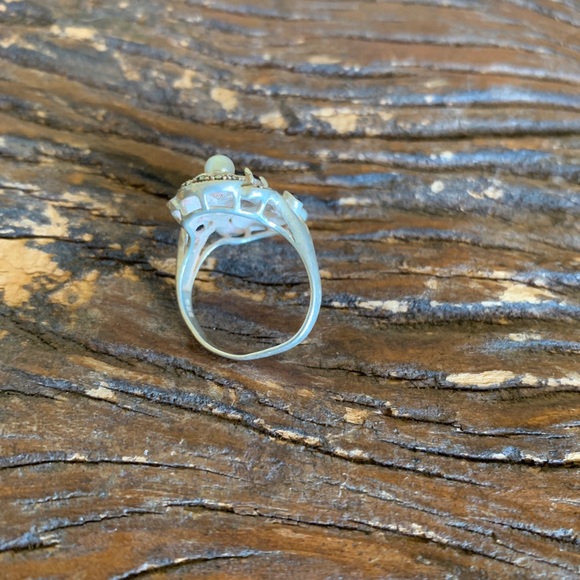 Garnet and Pearl Sterling Silver ring💍✨ - Picture 8 of 9